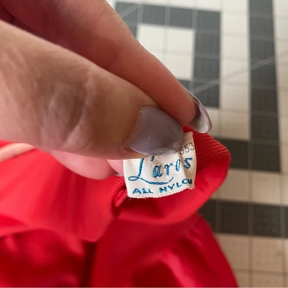 Vintage Red Petticoat w/ black embroidery Halloween costume square dance - Picture 3 of 7